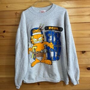 State of Mine 1978 Gray Garfield 'Mr. Fix It' Men's Crewneck Sweater XL